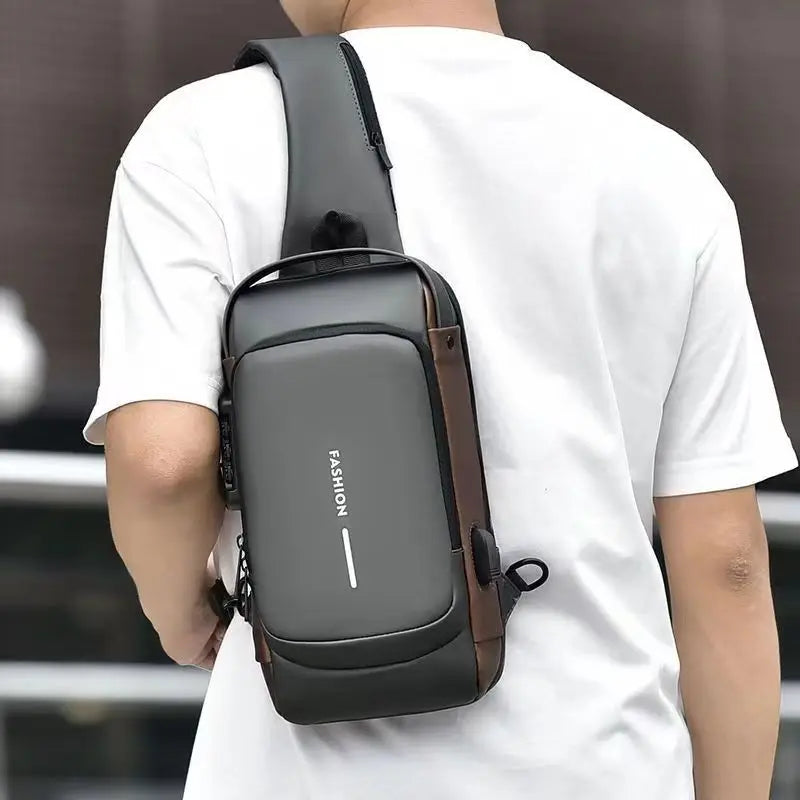 Men Anti Theft Chest Bag Shoulder Bags USB Charging Crossbody Package School Short Trip Messengers Bags Men's Oxford Sling Pack