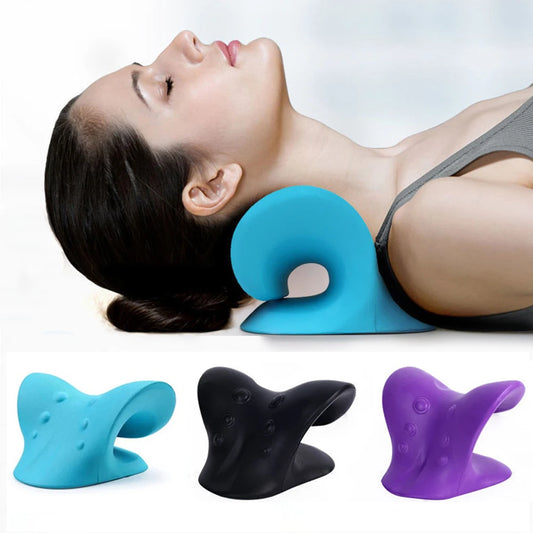 Neck Shoulder Stretcher Relaxer Cervical Chiropractic Traction Device Pillow for Pain Relief Cervical Spine Alignment Massage