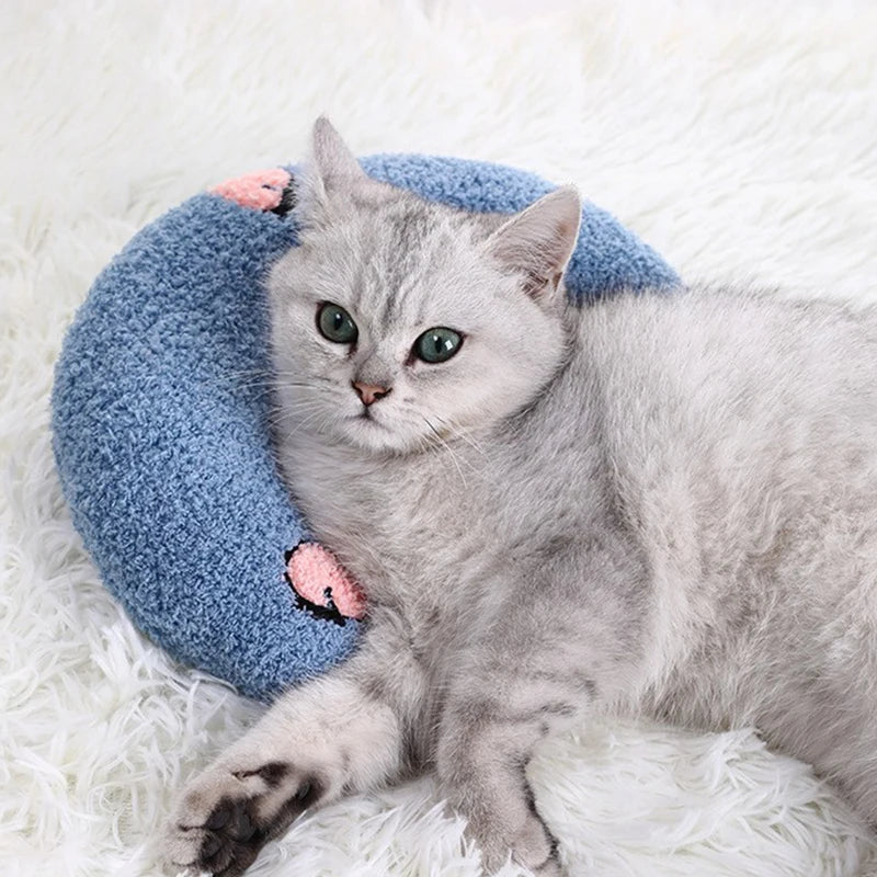 1Pcs Trendy Personalized Cat Dog Sleeping Pet U-Shaped Pillow Neck Protector Kitten Headrest（There Are 4 Colors To Choose From）