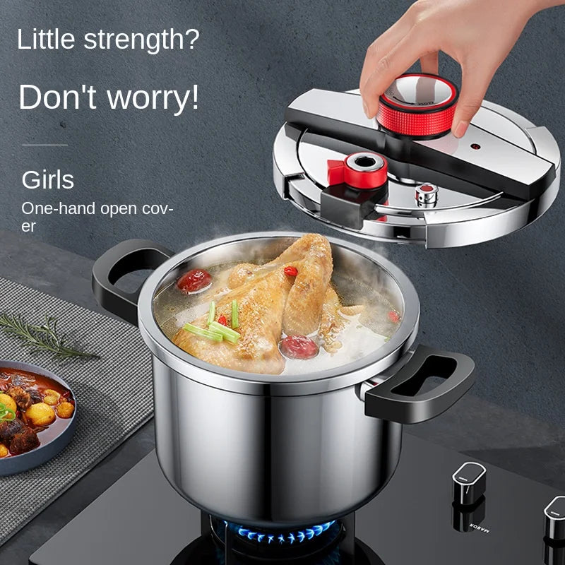 304 stainless steel pressure cooker 6L household thickened explosion-proof pressure cooker Three gear stewing energy-saving pot