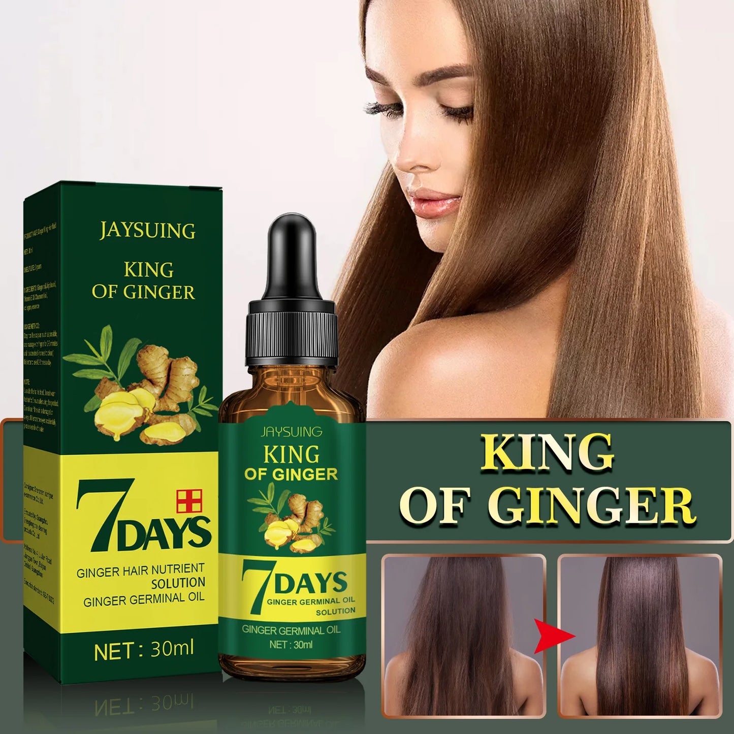 Fast Hair Growth Men Women Ginger Growth Hair Oil Treatment Anti Hair Loss Scalp Treatment Serum Beauty Health Hairs capsules