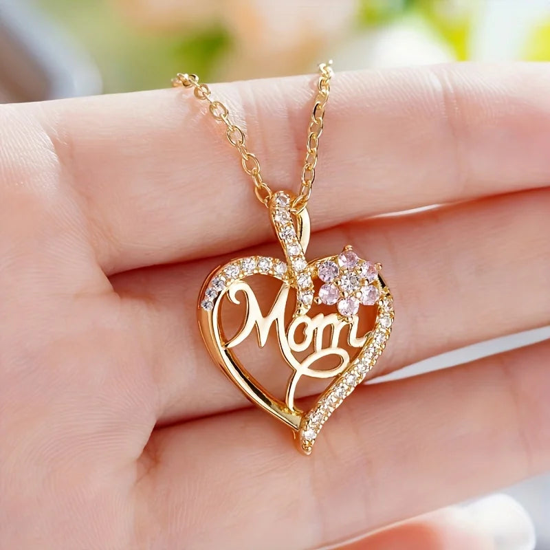 Mom & Wife Luxurious Heart Pendant Necklace in Gift Box