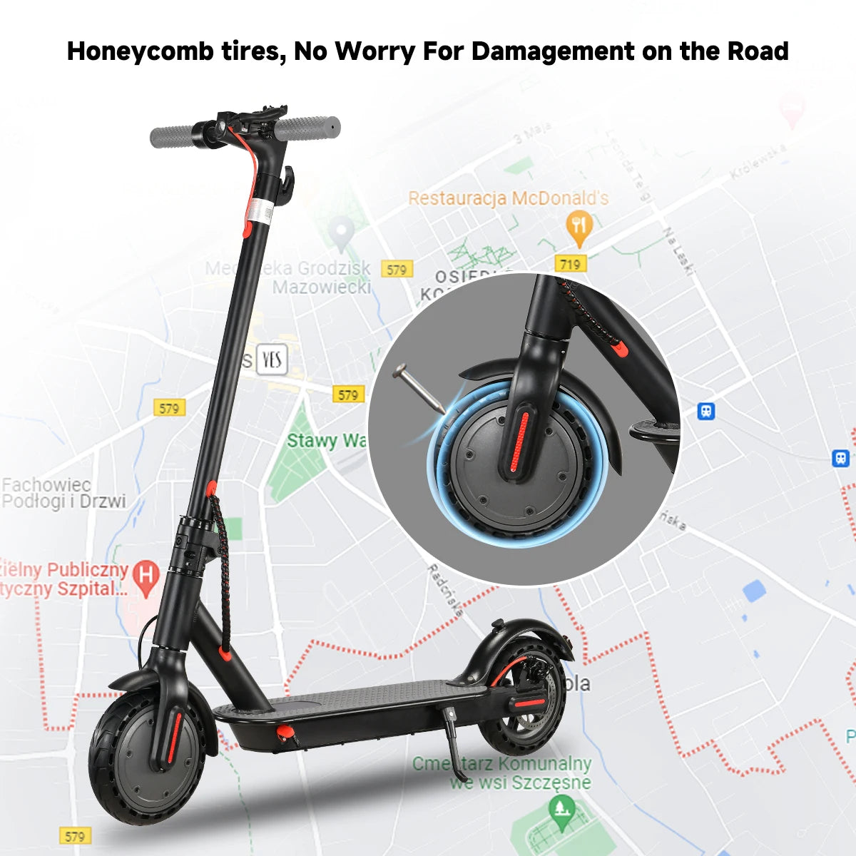 "350W Adult Electric Scooter - 36V, 10.4Ah, 30km Range, Lightweight with App"