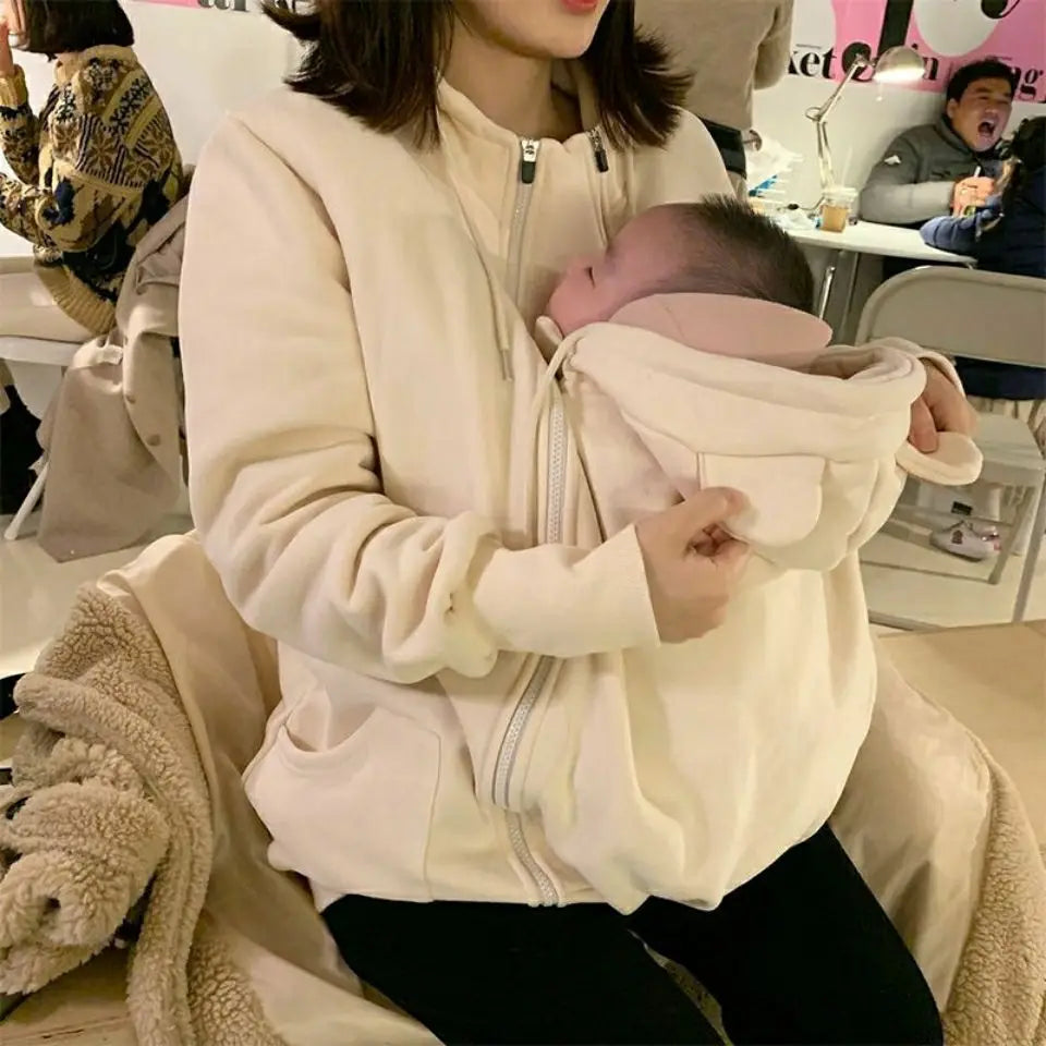 Winter Pregnancy Clothes Maternity Jackets Kangaroo Coat Baby Carrier Clothing Casual Hooded Mommy Outerwear Maternity Wear