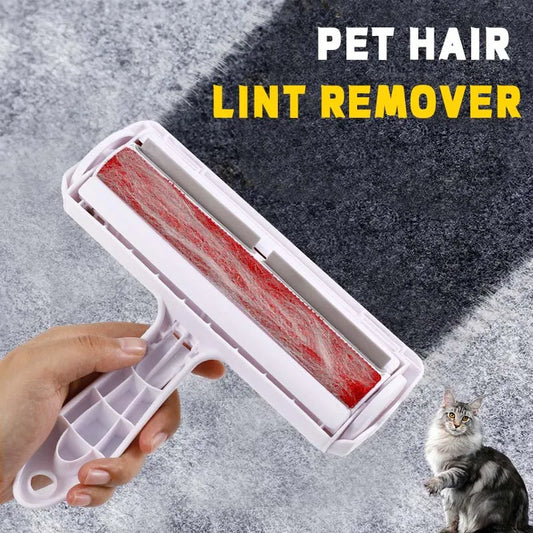 Pet Hair Roller Remover Lint Brush 2-Way Dog Cat Comb Tool Convenient Cleaning Dog Cat Fur Brush Base Home Furniture Sofa Clothe