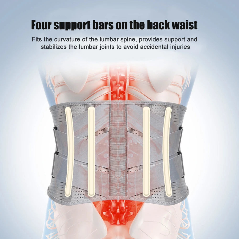 Back Braces for Lower Back Pain Relief with 4Stays,Breathable Back Support Belt for Men/Women work,Anti-skid lumbar support belt