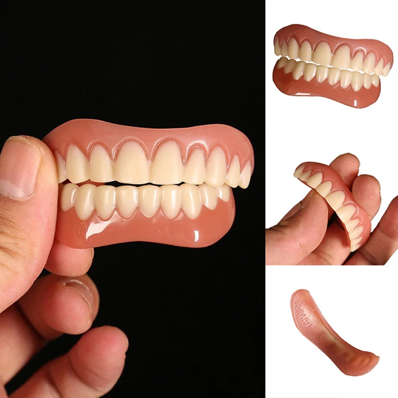 False Teeth Silicone Upper Lower Veneers Perfect Laugh Veneers Dentures Paste Fake Teeth Braces Comfortable Teeth Orthodontic