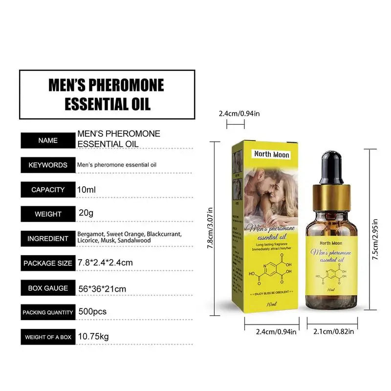 Pheromone Perfume Oil For Men Women Long-lasting Natural Refreshing Body Perfume Fragrance Pheromone 10ml Essential Oil