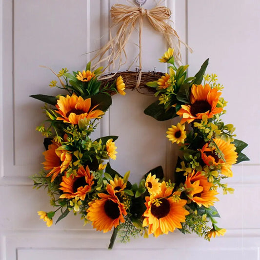 10-30CM Round/Heart  Shape Sepak Takraw Wreath Wicker Rattan Garland Door Hanging Decor