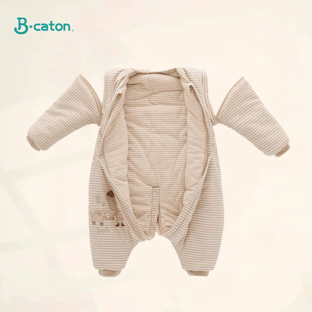 Cotton Kids Baby Sleeping Bag Infants Toddle Autumn Winter Thicken Warm Cotton Detachable Sleepwear Children Pajama Jumpsuit