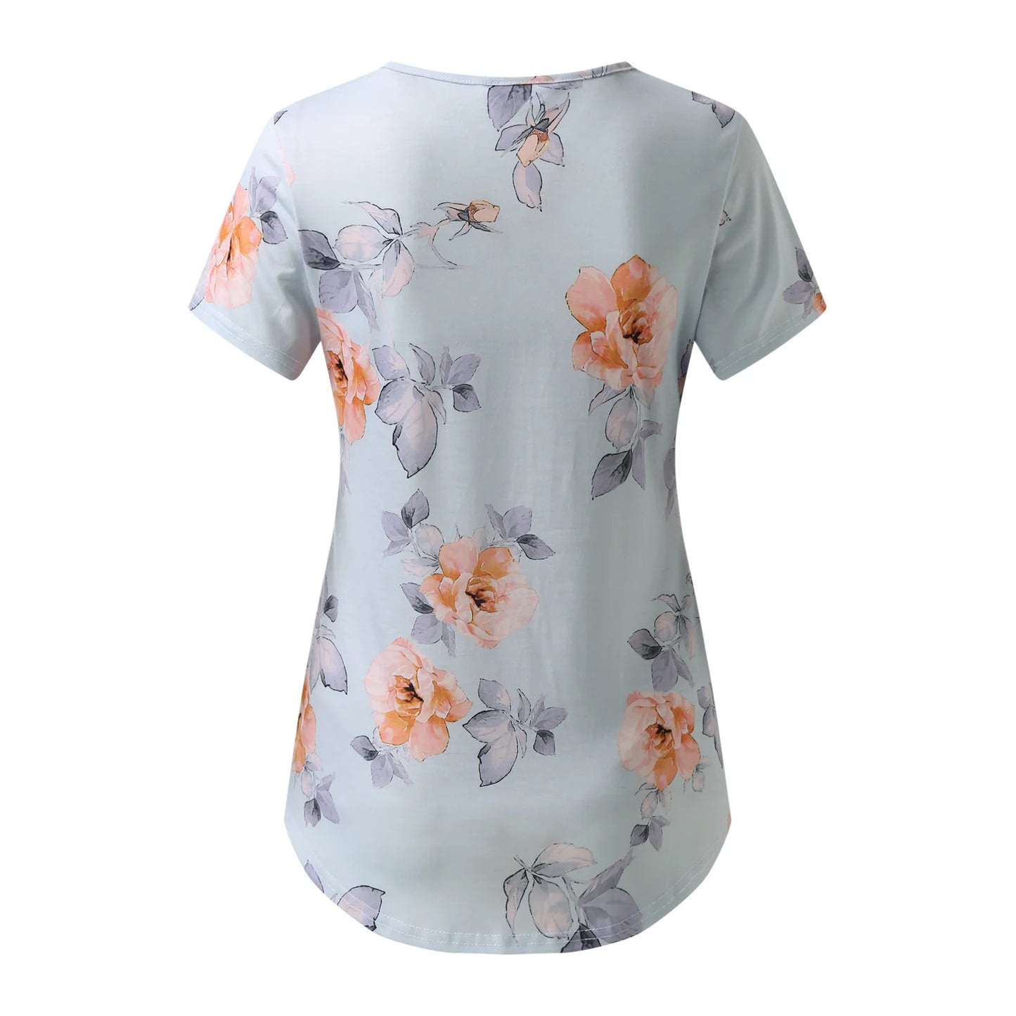 Fashion Women's Shirt Maternity Floral Printed Nursing Tops Breastfeeding Double Layer Soft Short Sleeve Top Pregnancy Clothes