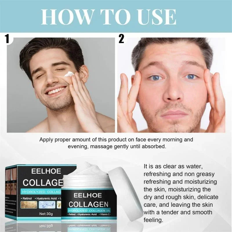 Collagen Anti Wrinkle Creams for Men Hyaluronic Acid Vitamin E Cream Beauty Fade Fine Lines Moisturizing Face Skin Care Product