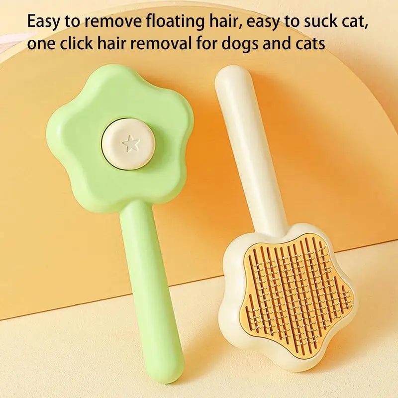 Cat Brush Pet Grooming Brush Self-Cleaning Slicker Brush With Press Button Dog Hair Remover Brush Grooming & Care Comb PetSupply