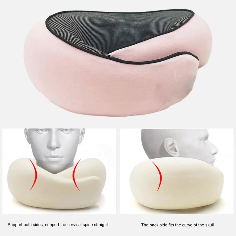 32*26cm Memory Foam Travel Neck Pillow 360 Degree Support U-Shaped Airplane Pillow Portable Adjustable Fastener Tape Nap Pillow