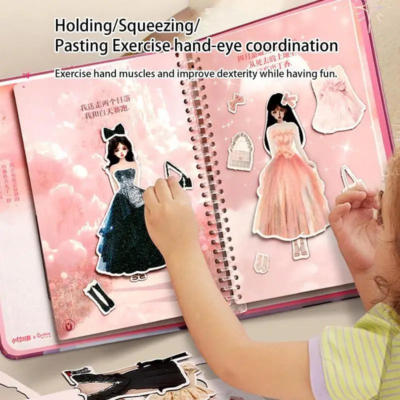 Magnetic Dress Up Puzzle Toy Set Fun Magnetic DIY Princess Doll Dress Stickers Set Great Festive Birthday Gift for Kids Girls