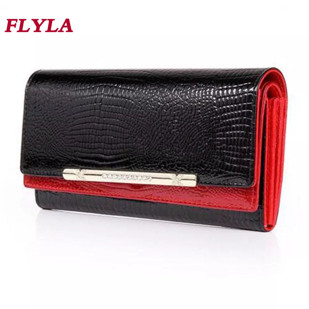 High Quality Genuine Leather Wallets Women 2023 New Fashion Luxury Crocodile Purses Long Large Capacity Female Clutch Bag