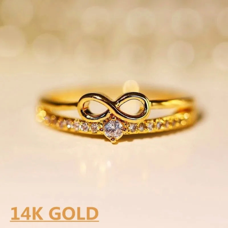 Infinite Love Rings for Women Engagement Wedding Ring Fashion Female Promise Rings Wedding Band Anniversary Gift Party Jewelry