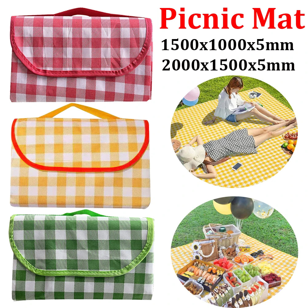 Foldable Picnic Mat Portable Camping Picnic Pad Waterproof Oxford Cloth Picnic Blanket Camping Sleeping Pad 100x150/100x200CM