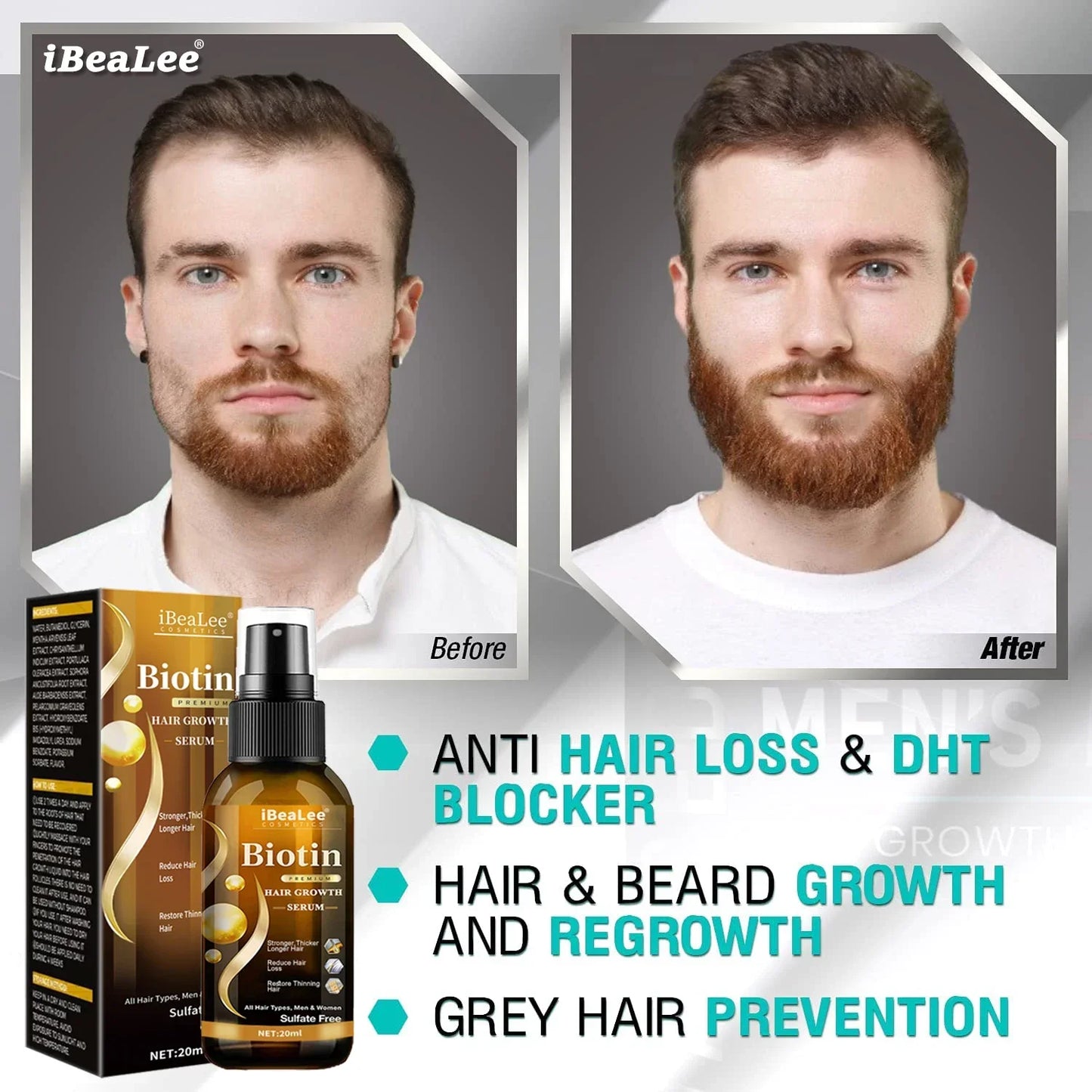 Hair Growth Products Biotin Anti Hair Loss Spray Scalp Treatment Fast Growing Care Essential Oils for Men Women Hair Care