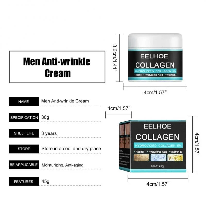 Collagen Anti Wrinkle Creams for Men Hyaluronic Acid Vitamin E Cream Beauty Fade Fine Lines Moisturizing Face Skin Care Product