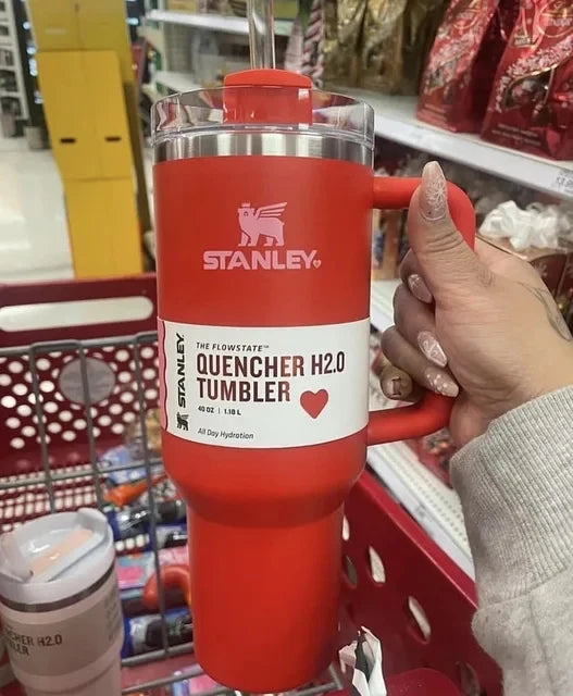 Stanley Quencher H2.0 FlowState Tumbler 40oz Insulated Thermal Water and Coffee Cup from Stainless Steel. Vacuum Insulated Tumbler