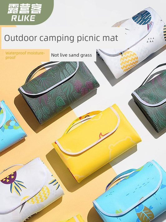 Camping Guest Ruke Outdoor Camping Picnic Mat Groundcloth Floor Mat Portable Waterproof Thickened Picnic Lawn Spring Outing