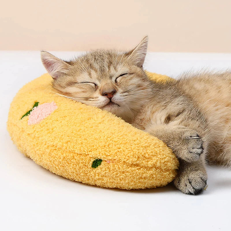 Pet Sleeping Pillow Ultra Soft Fluffy Dog Cat Fashion Cute U-shaped Pillow Calming Deep Sleep Toy Headrest Small Animals Supplie