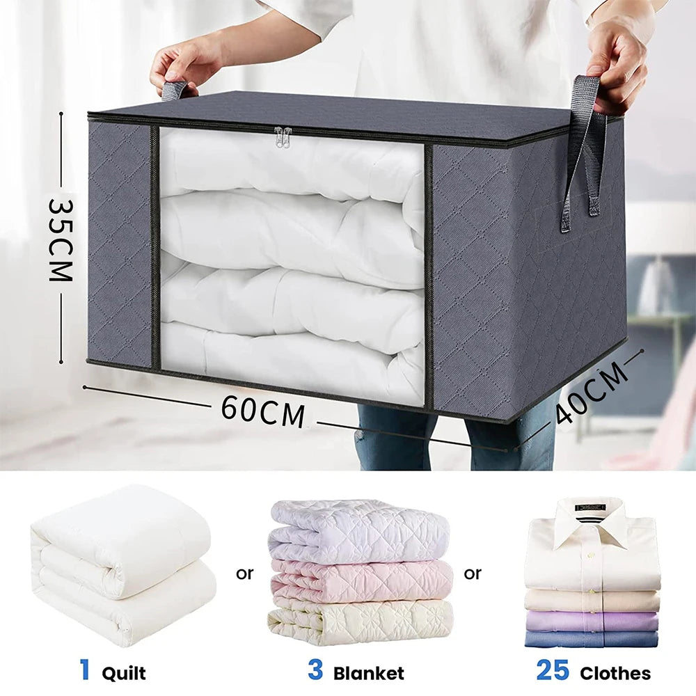 Large Capacity Clothes Storage Bag Foldable Blanket Storage Containers for Organizing Bedroom Closet