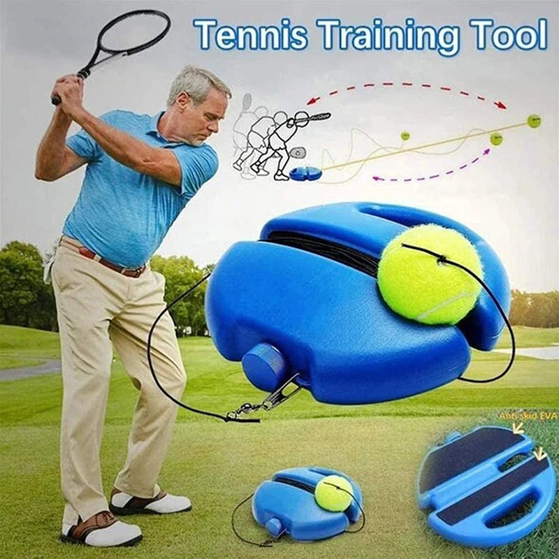 Tennis Trainer Rebound Ball, Tennis Practice Trainer Gear Tennis Training Equipment Kit with Base, Elastic Ropes & Ball