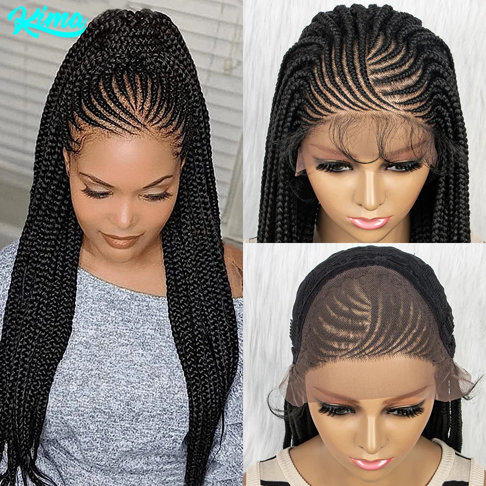 Synthetic Braided Wigs 13x4 HD Lace Front.