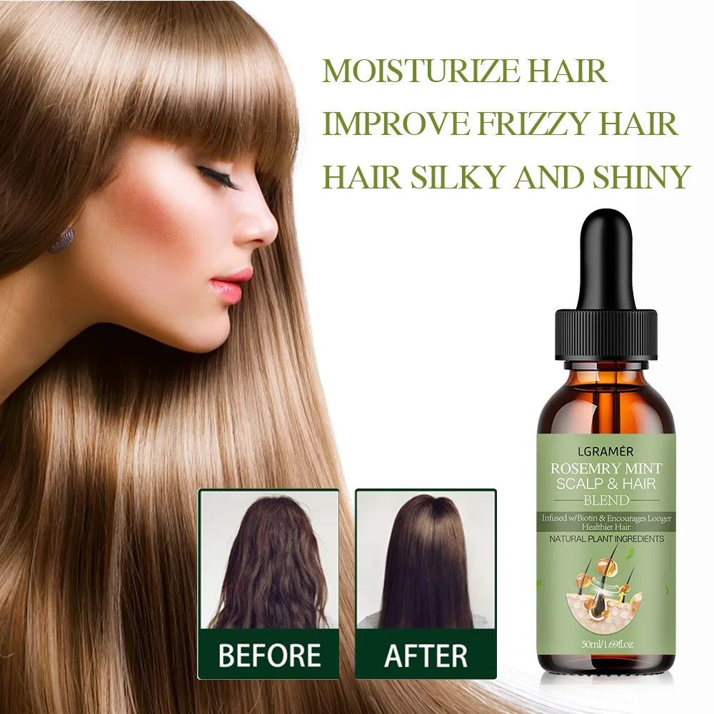 Hair Growth Essential Oil Rosemary Mint Hair Strengthening Oil Nourishing Treatment For Split Ends Dry Organics Hair Care Oil