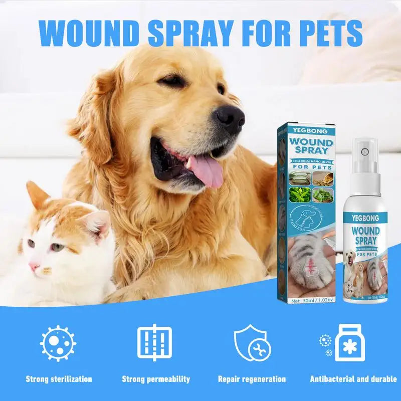 30ml Pet Skin Care Products Health Care Mild Ingredients External Use Dog Skin Ulcer Spray Pet Sensitive Skin Cleaning Supplies