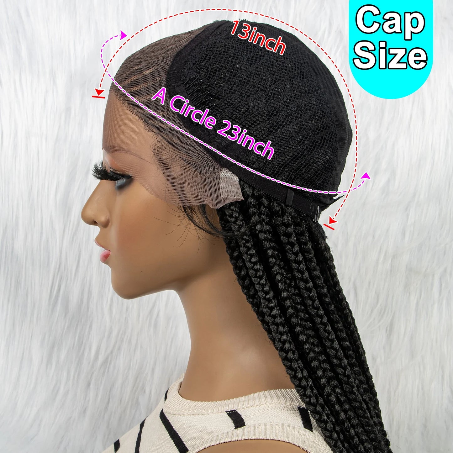 Synthetic Braided Wigs 13x4 HD Lace Front.