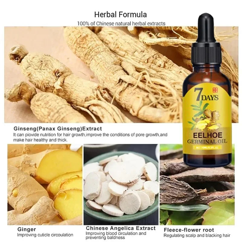 Fast Hair Growth Ginger Growth Hair Oil Treatment Anti Hair Loss Men Women Scalp Treatment Serum Products Beauty Health