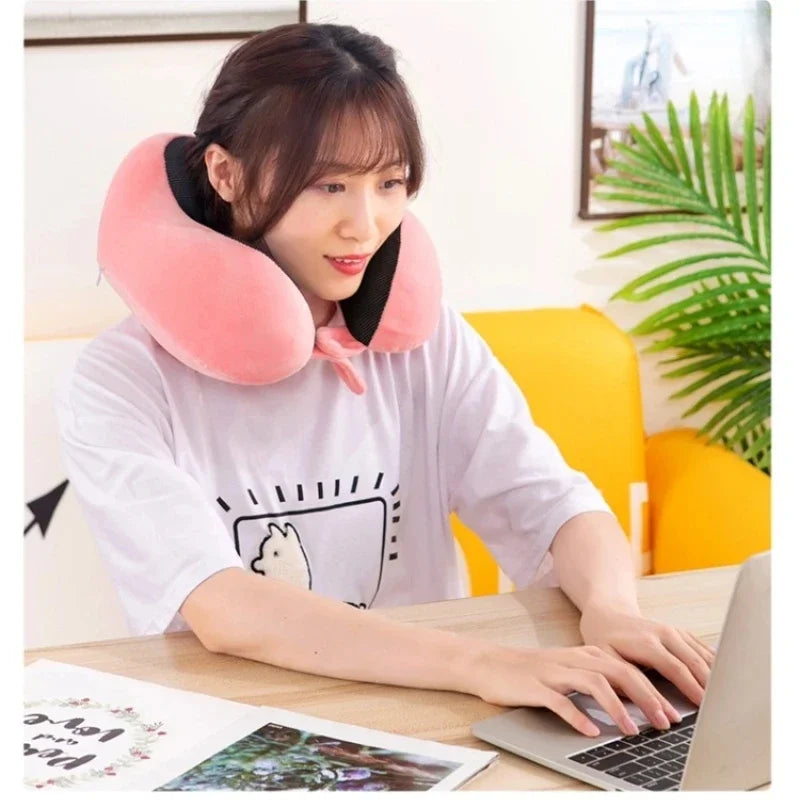 Soft Travel Pillow U Shaped Travel Healthcare Memory Foam Neck Cervical Airplane Pillow Neck Cushion