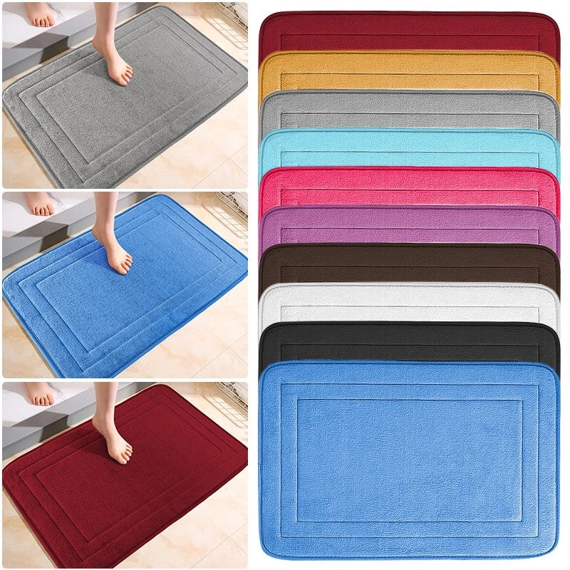 1pc Bathroom Mat Floor Mats Non Slip Carpet Shower Room Doormat Soft and Comfortable Absorbent Machine Washable Easier To Dry