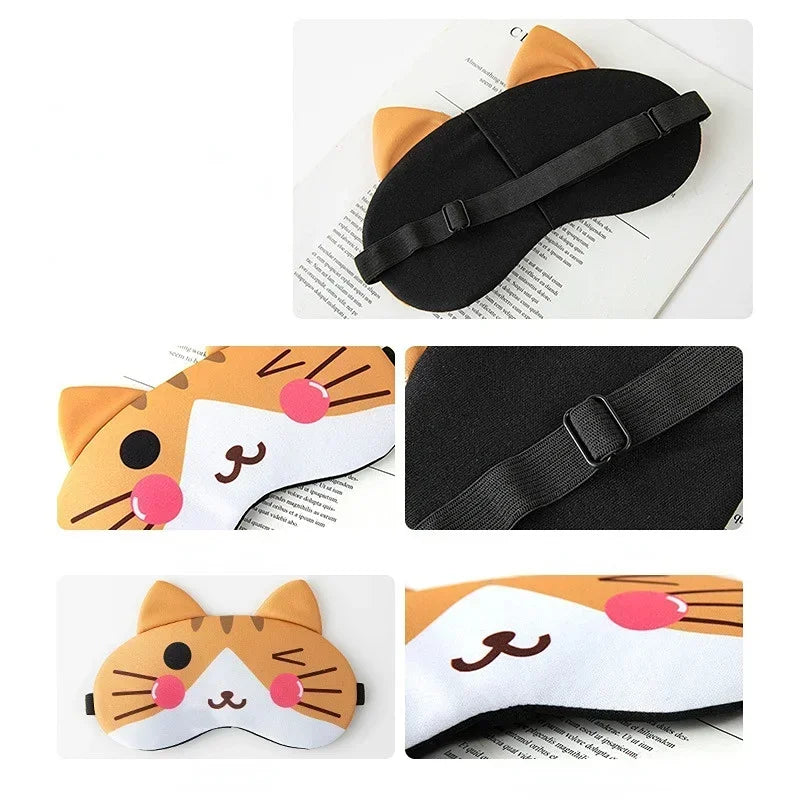 Cotton Anime Sleeping Eye Cute Blindfold Eye Cover  Eyepatch Travel Home Eyes Relax Eyeshade Gifts for Kids Adult