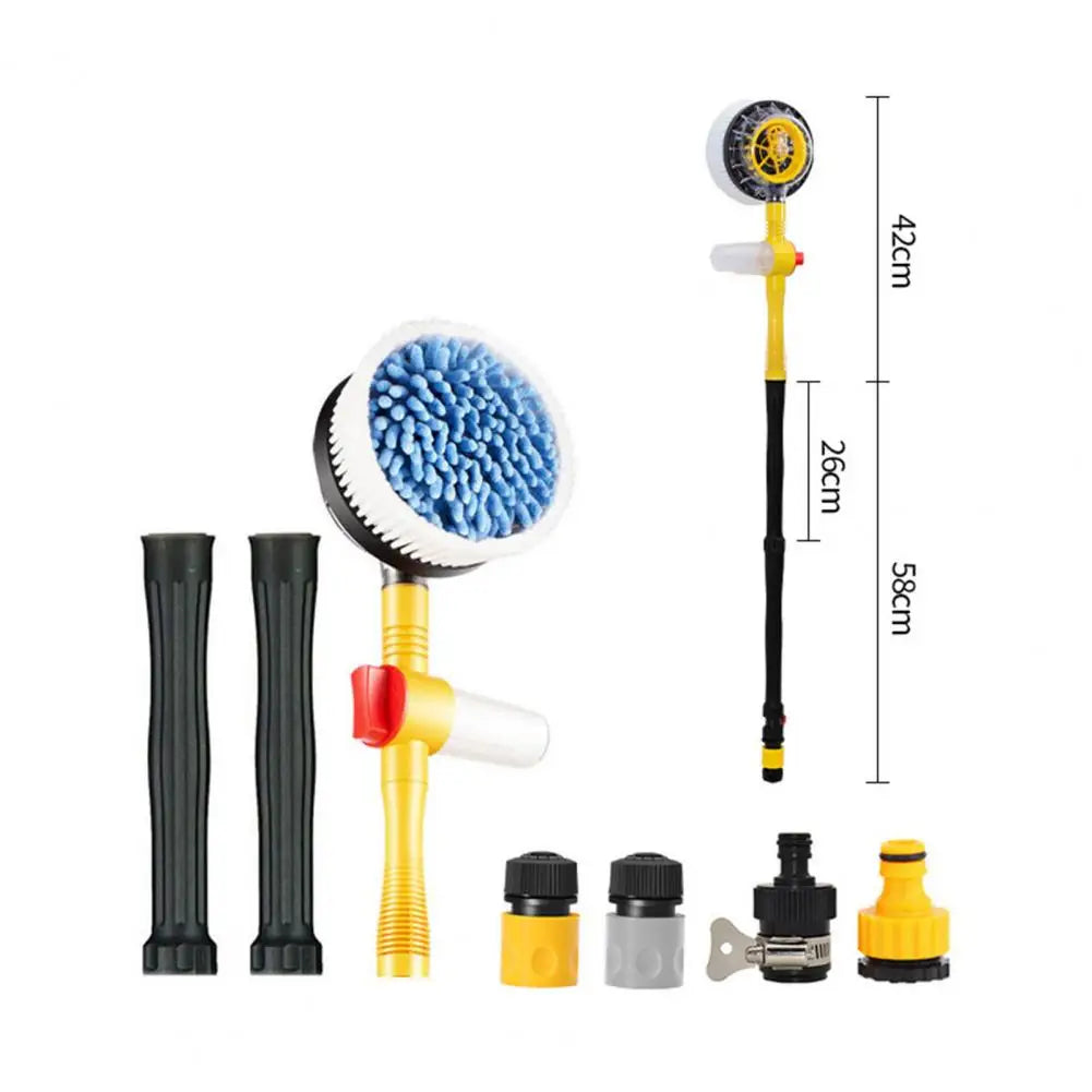 Auto Rotating Retractable Car Wash Brush with Long Handle 360 Degree Spin Mop Automatically Foams Car Wash Kit