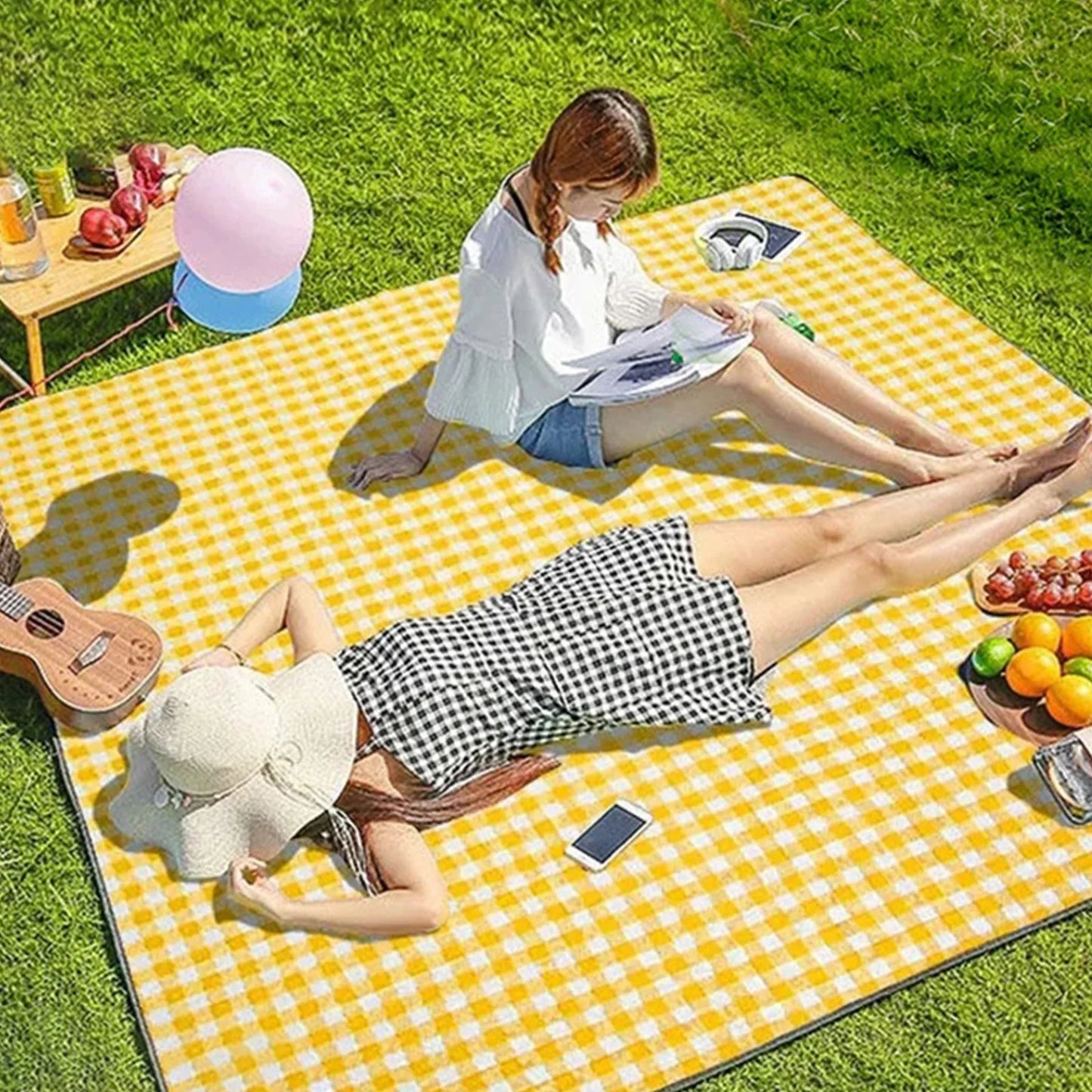 Foldable Picnic Mat Portable Camping Picnic Pad Waterproof Oxford Cloth Picnic Blanket Camping Sleeping Pad 100x150/100x200CM