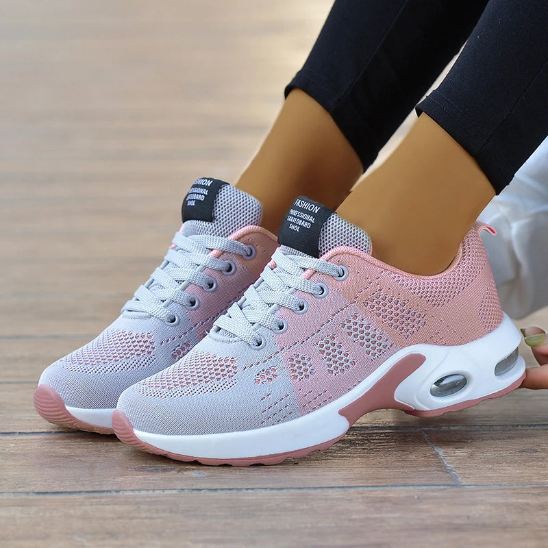 Fashion Women Sneakers Lace Up Women's Sneakers Plus Size Platform Shoes Soft Breathable Zapatillas Mujer Female Footwear