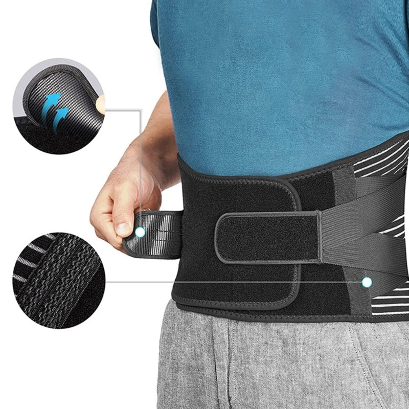 2024 New Waist Support Belt Adjustable Lumbar Back Brace Breathable Back Support Belt Lumbar Support Belt for Herniated Disc