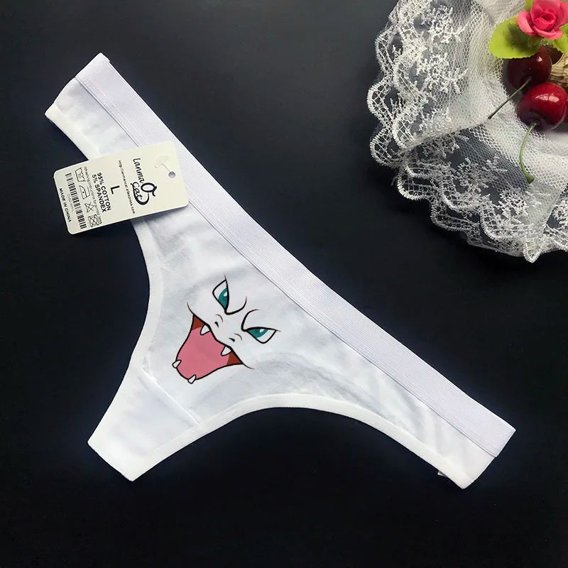 Women Sexy Custom Printing G string Underwear Cotton Panties for Lady Breathable Thongs Underwear Lingerie Underpant Plus Size