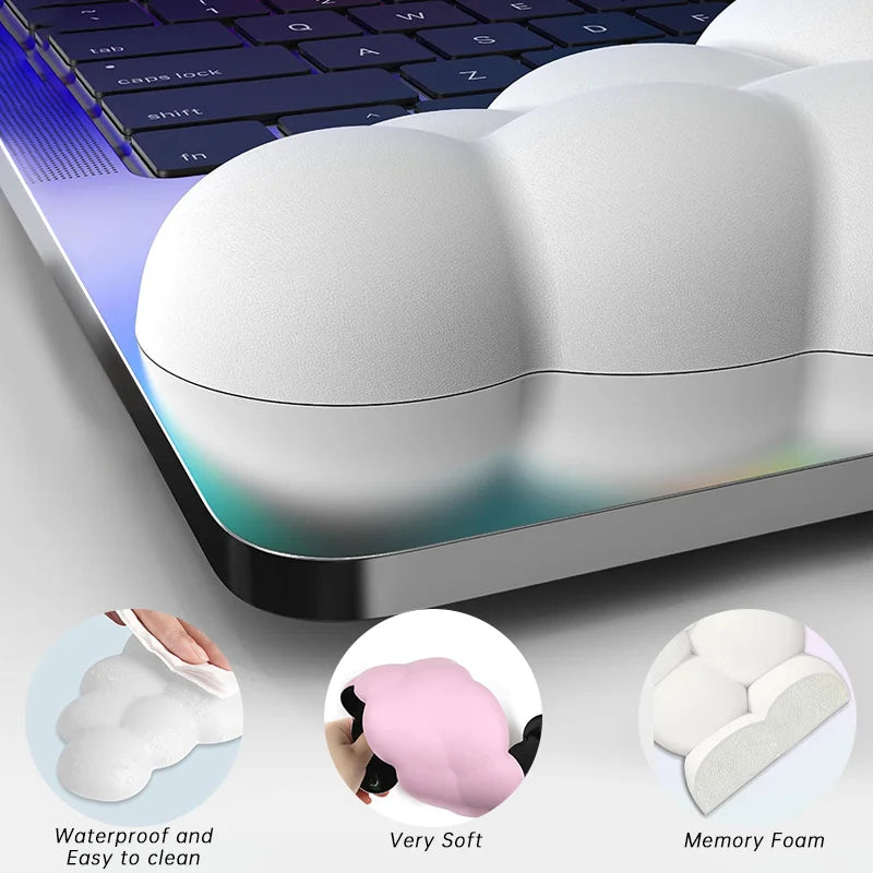 Soft Keyboard Wrist Rest Cloud Non-Slip Mouse Pad Ergonomic Memory Foam Pad Rubber Desk Mat Wristband Support Accessories