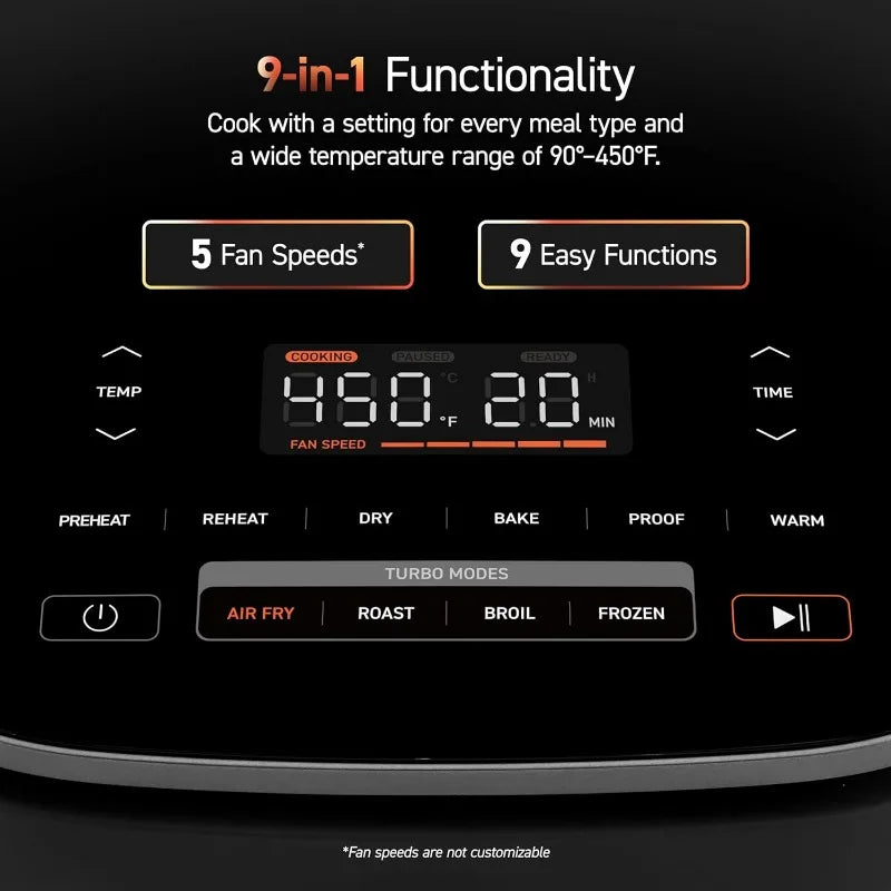 COSORI Air Fryer TurboBlaze 6.0-Quart Compact Airfryer that Roast, Bake, Proof, 9 Functions, 5 Speeds, Cooks Quickly, 95%