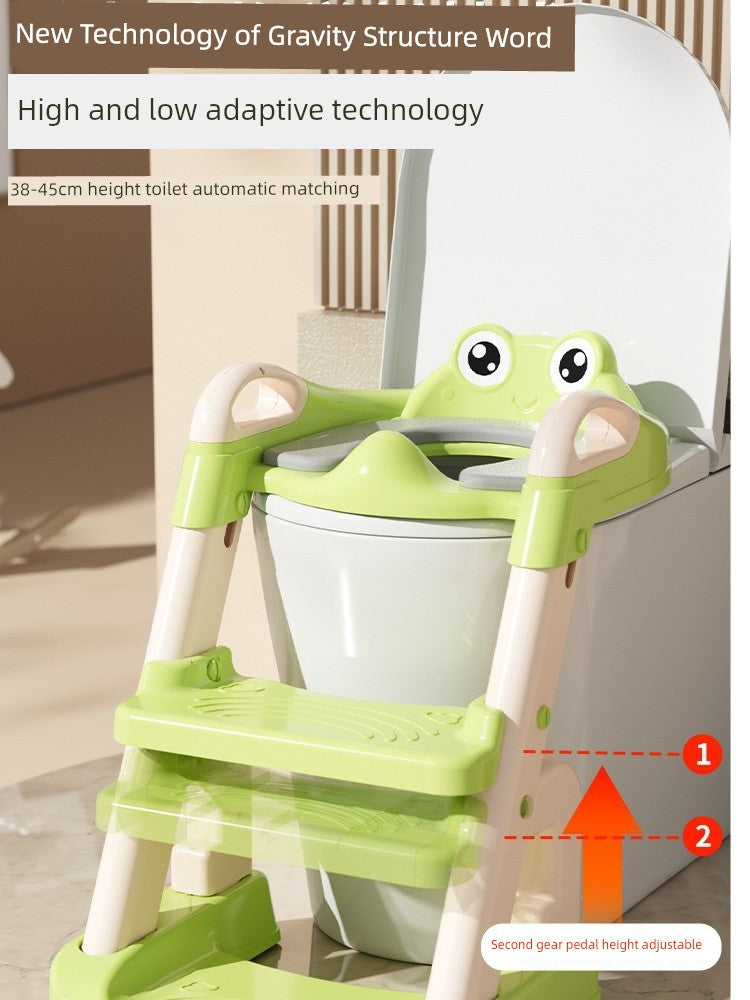 "Kids Foldable Toilet Training Ladder with Bedpan