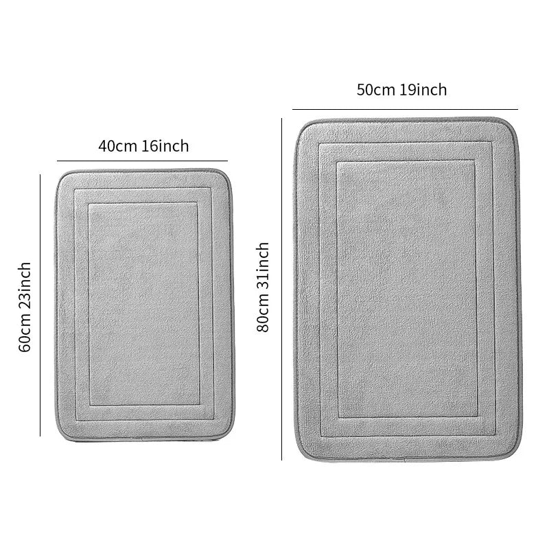 1pc Bathroom Mat Floor Mats Non Slip Carpet Shower Room Doormat Soft and Comfortable Absorbent Machine Washable Easier To Dry