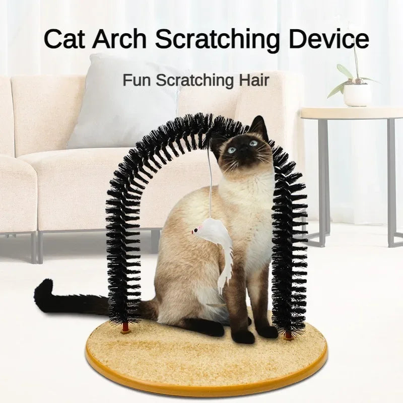 Cat Interactive Toy Arch Self-Grooming Device Pet Brush Care Belt Massage Removable Grooming Friction Toy Cat Accessories