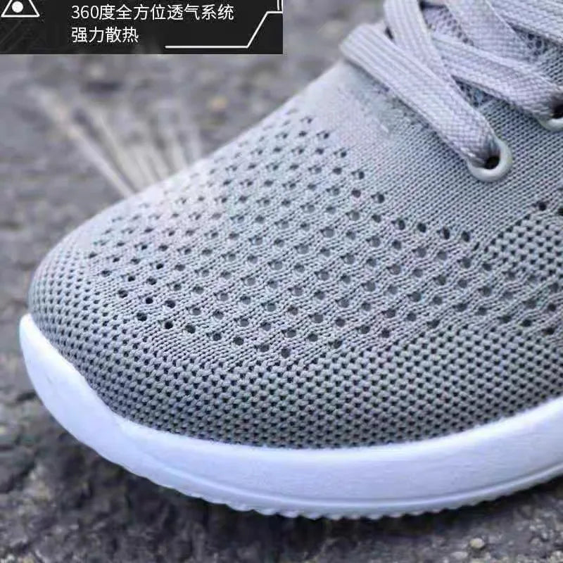 2022 Breathable Shoes for Men Mesh Lightweight Casual Shoes Comfortable Soft Bottom Flats Lace Up Sneakers Men Zapatillas Hombre