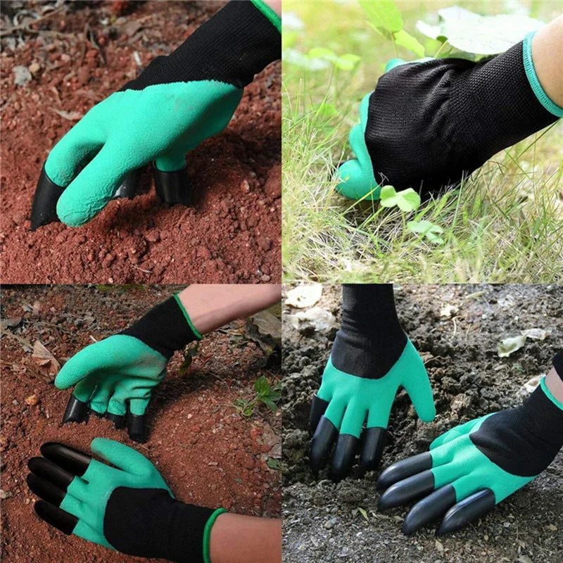 Gardening Gloves with Claws Digging Planting Protective Latex Gloves Durable Waterproof Prick-proof Permeable Home Labor Gloves