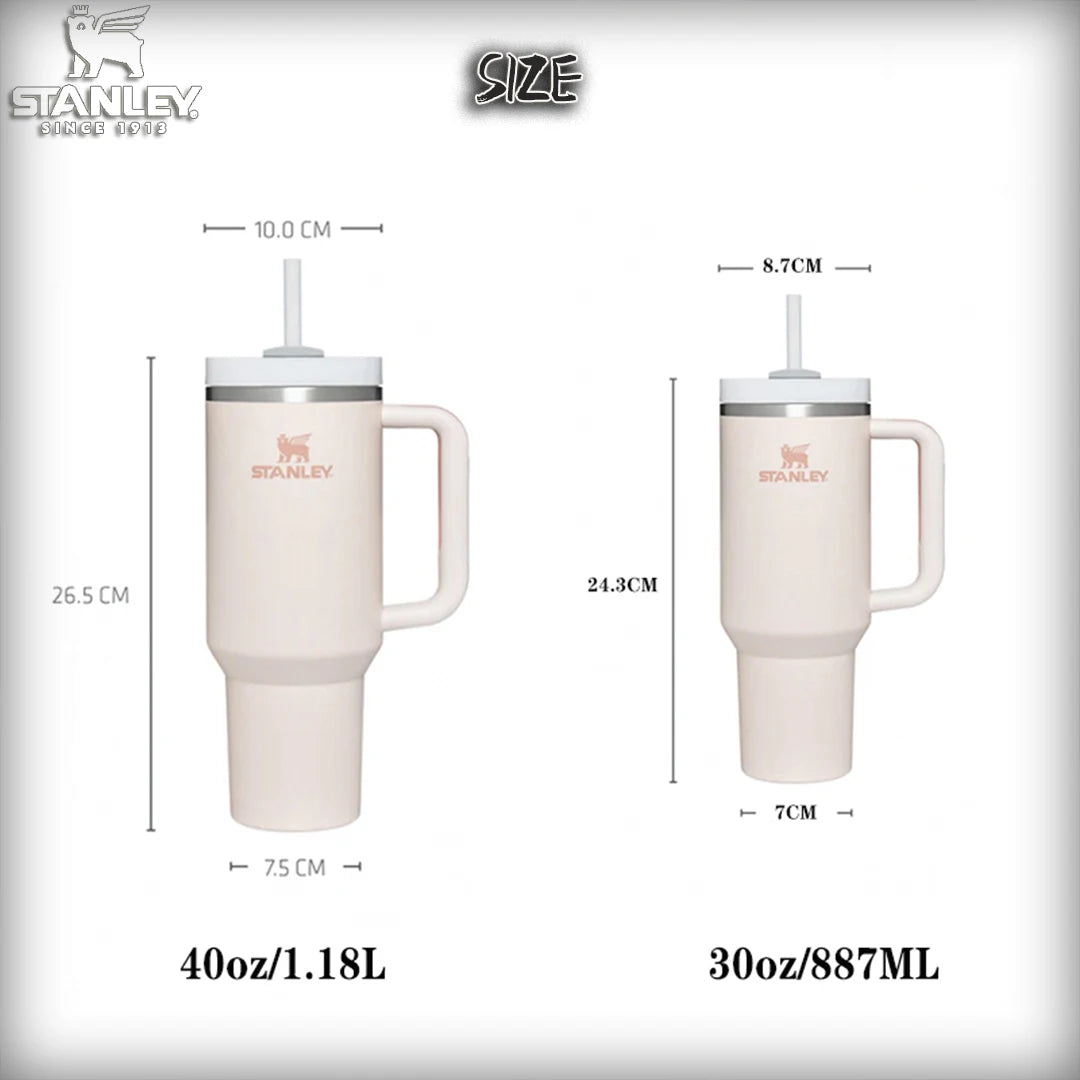 Stanley Quencher H2.0 FlowState Tumbler 40oz Insulated Thermal Water and Coffee Cup from Stainless Steel. Vacuum Insulated Tumbler